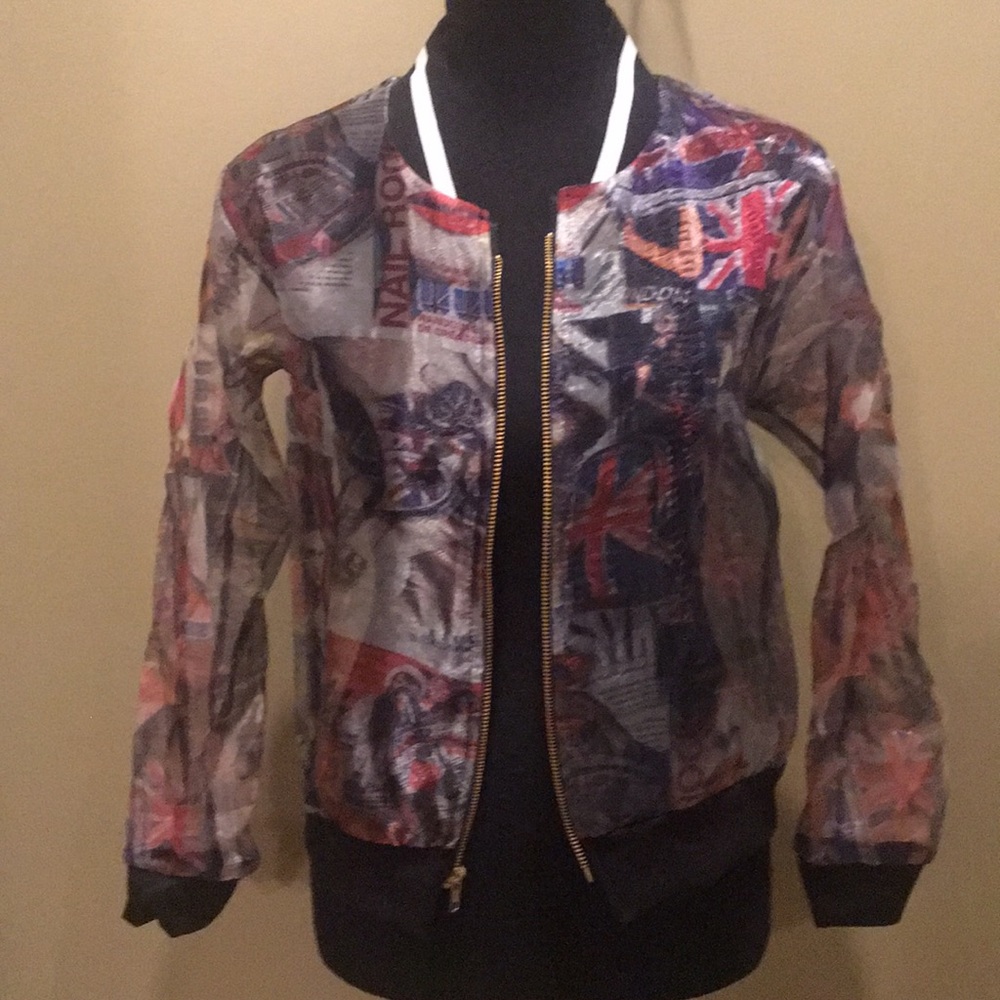 Ultra sheer zip up jacket